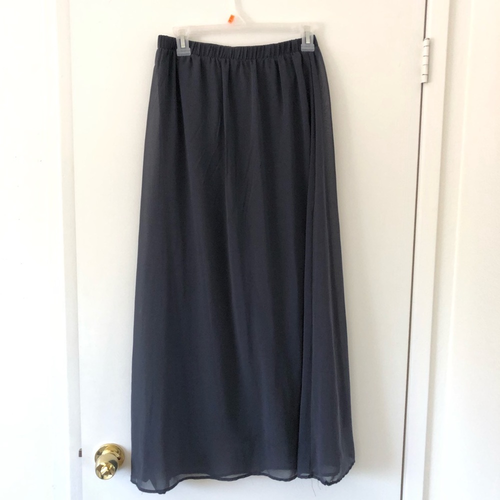 Blue chiffon maxi skirt